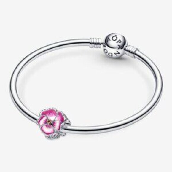 Pandora Pink Pansy Flower Charm - Picture 5 of 6